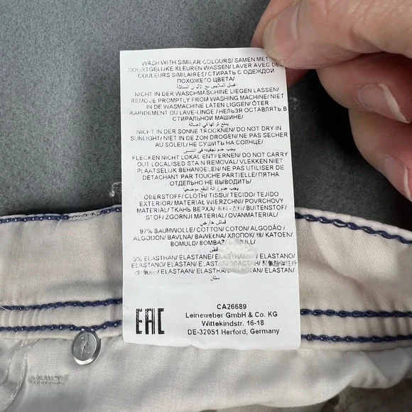 Brax Cream Cooper Fancy Pants Mens 34x34 Regular Fit Five Pocket Chino Trousers - Picture 7 of 11